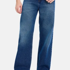 Straight Loose Fit Washed Jeans