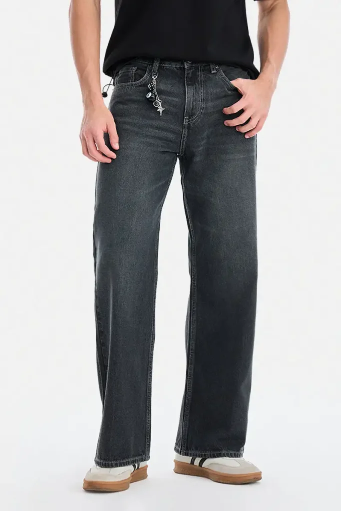 Flared Fit Washed Jeans