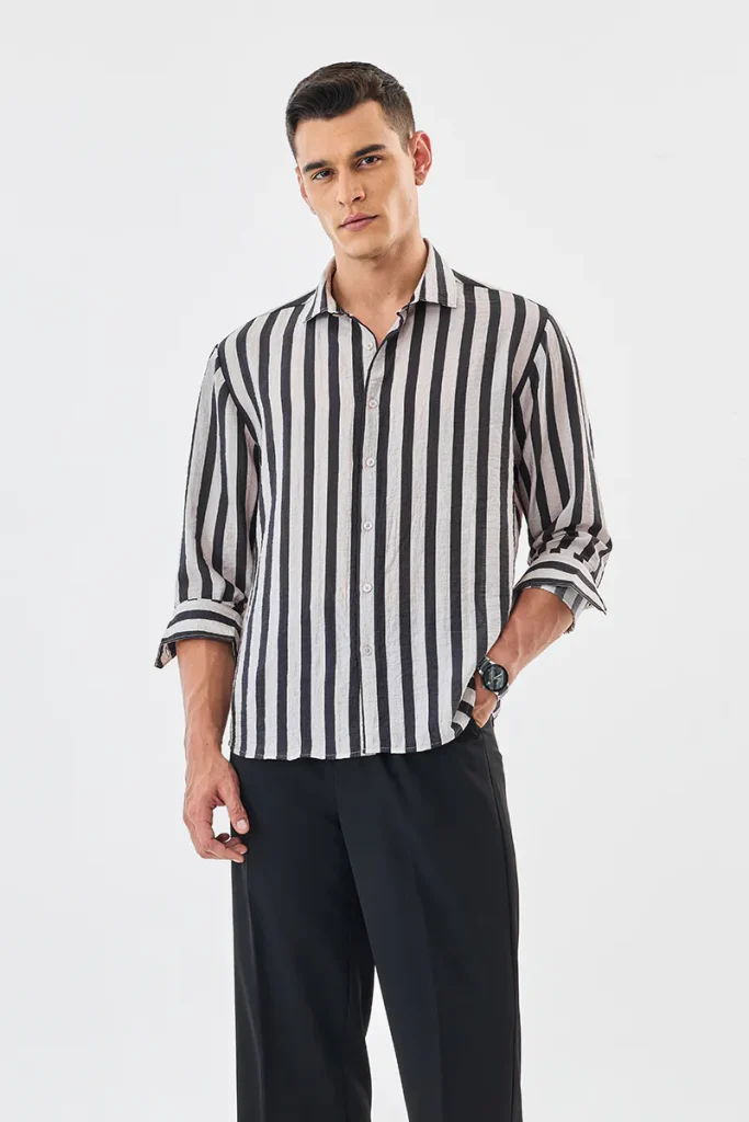 Crushed Regular Fit Stripes Shirt