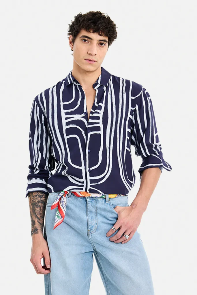 100% Viscose Abstract Shirt