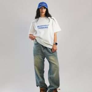 Hearfelt Thinking white women t-shirt