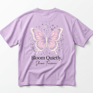 SKYCVLT Pastel Lavender Oversized T-Shirt – “Bloom Quietly” Edition